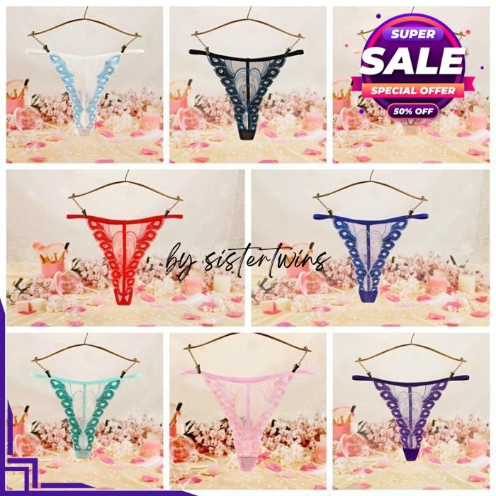 CD WANITA SEXY G STRING BORDIR TRANSPARAN CD BY SISTER TWINS STORE HIGHT QUALITY !!