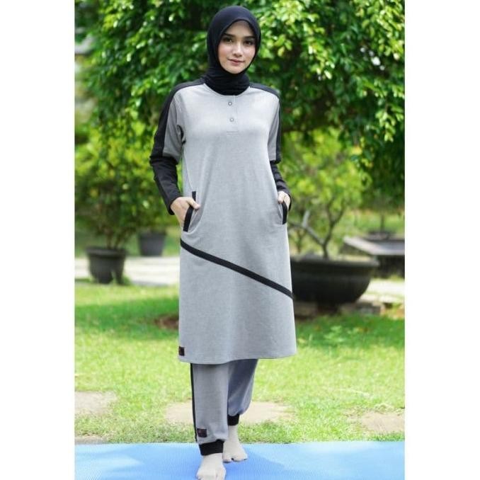 Baru Kaos Tunik Olah Raga Rocella Ravena Light Grey
