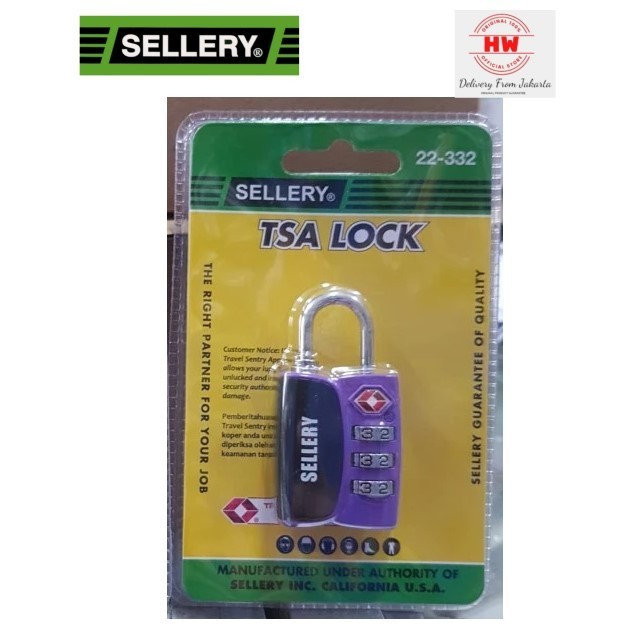 Peter - Gembok Tsa / Tsa Lock 22-332 Ungu Sellery
