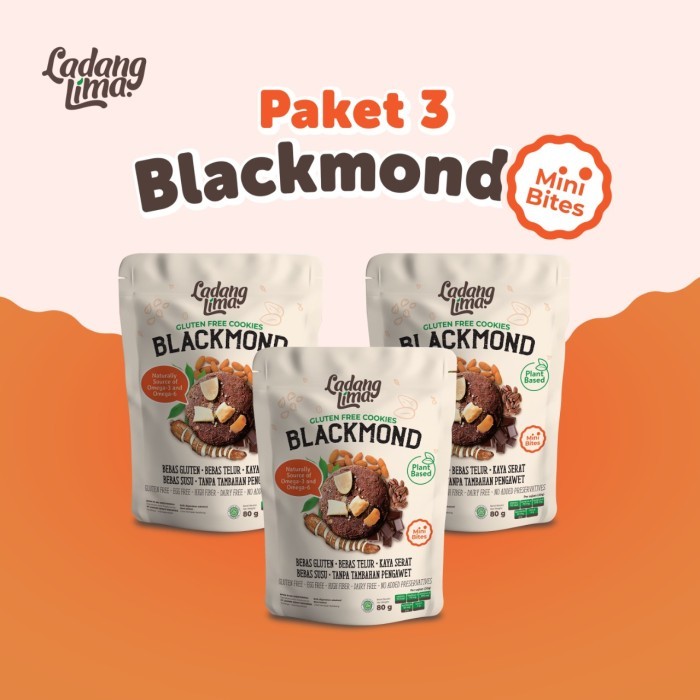

TERJAMIN 3 pcs Blackmond Mini Bites - Ladang Lima Gluten Free Cookies Snack