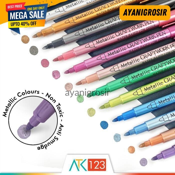 

PROMO PENA / SPIDOL WARNA METALIK / METALLIC CRAFTWORK PEN / MARKER GN-550 BY AYANI GROSIR !!