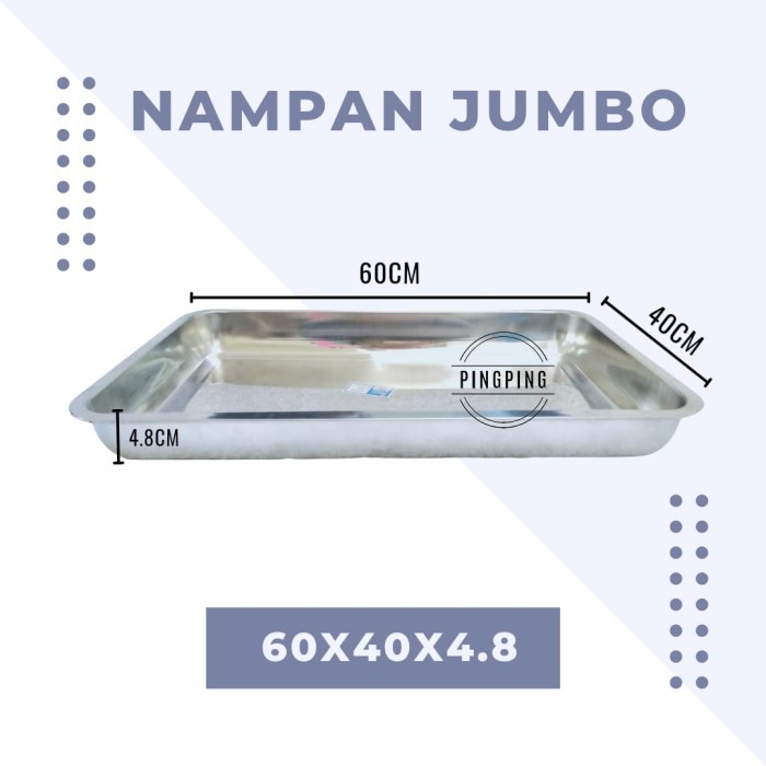Nampan Stainlees jumbo / Nampan Stainless ukuran 65x40x7