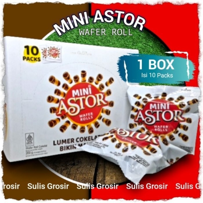 

HEMAT Mini Astor Wafer Roll Coklat Per Box Isi 10 pcs