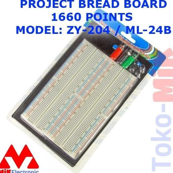 Diskon PROJECT BREADBOARD BREAD BOARD 1660 POINTS MODEL: ZY-204 / ML-24B tokmi99