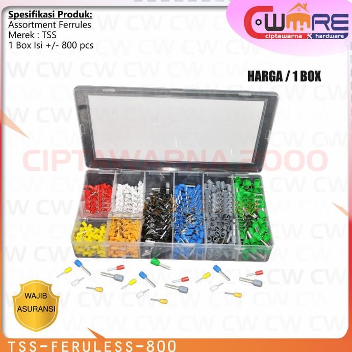 Assortment Skun Sekun Tusuk Konektor Penyambung Kabel Ferrules 1 Box