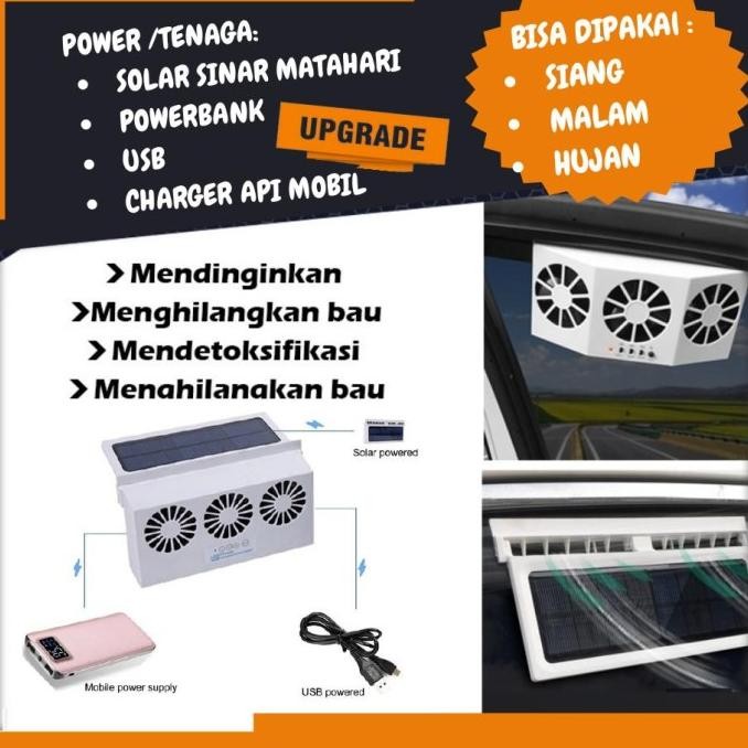CAR COOLER SOLAR EXHAUST FAN KIPAS ANGIN HEXOS HISAP HAWA PANAS MOBIL
