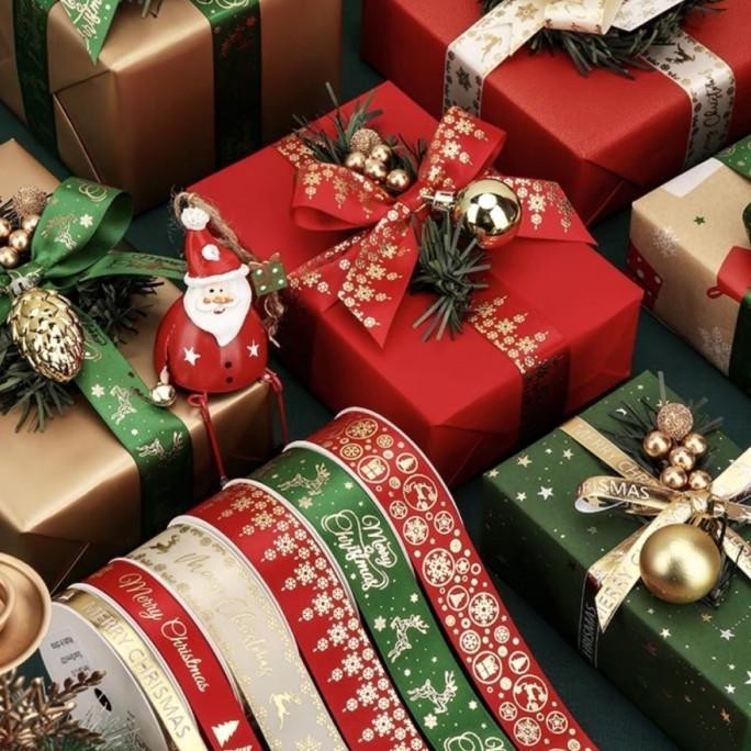 

Premium Pita Kado Natal 2,5Cm Ribbon Christmas Pita Merry Christmas