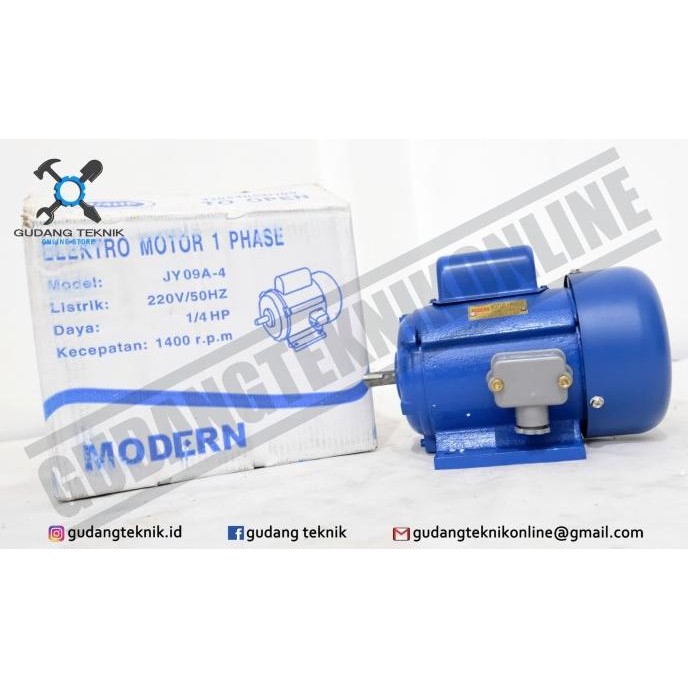 MOTOR PENGGERAK DINAMO ELEKTROMOTOR MODERN 1/4 HP 4P 1PH