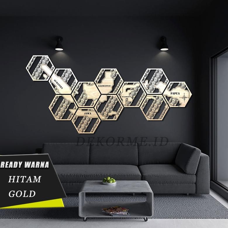 Hiasan dinding dekorasi rumah aesthetic motif peta indonesia