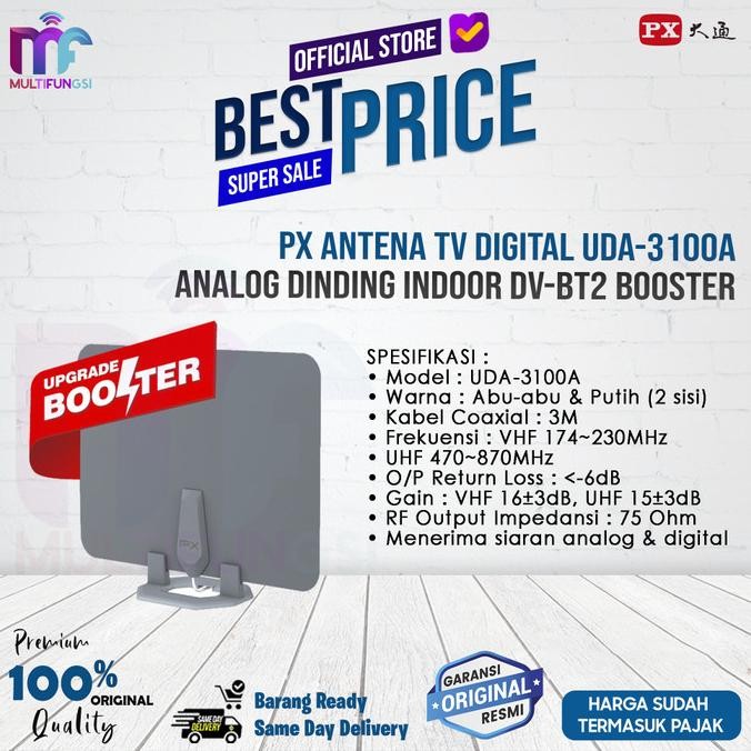 

PX Antena TV Digital UDA-3100A Analog Dinding Indoor DV-BT2 Booster
