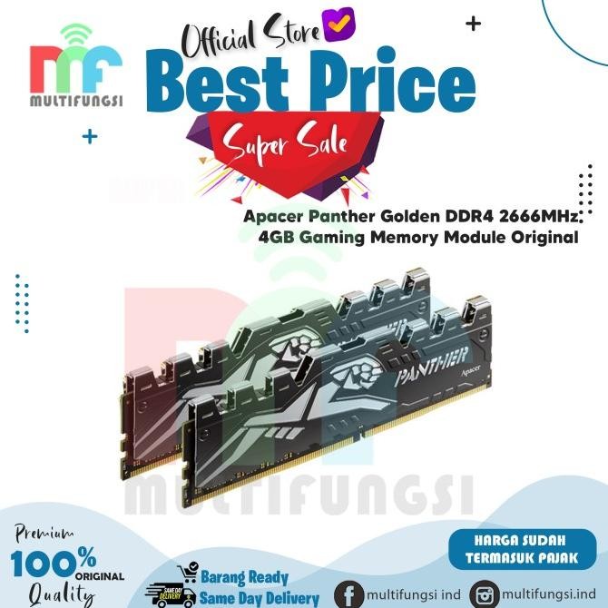 

Apacer Panther Golden DDR4 2666MHz 4GB Gaming Memory Module Original