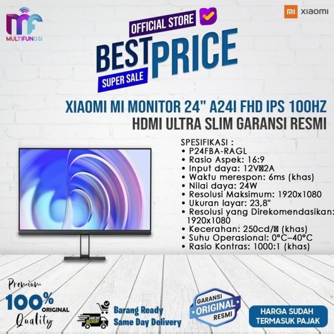 

Xiaomi Mi Monitor 24" A24i FHD IPS 100Hz 6ms HDMI Garansi Resmi