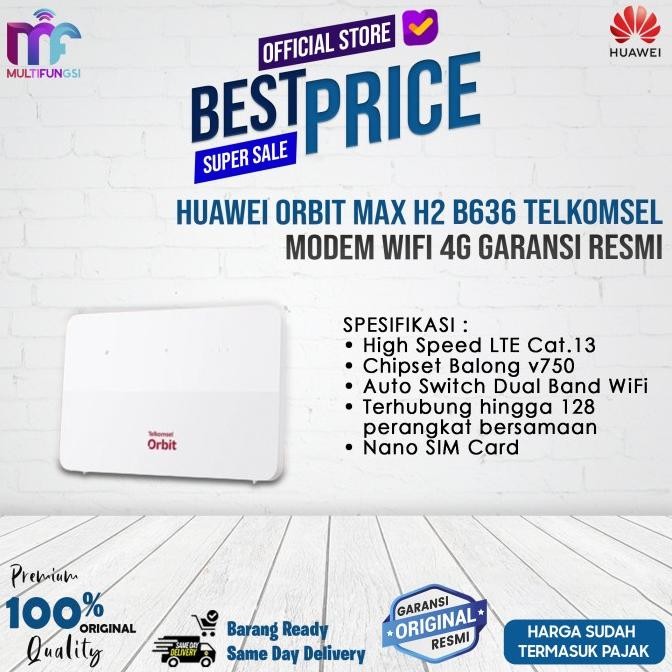 

Huawei Orbit Max H2 B636 Telkomsel Modem WiFi 4G Garansi Resmi