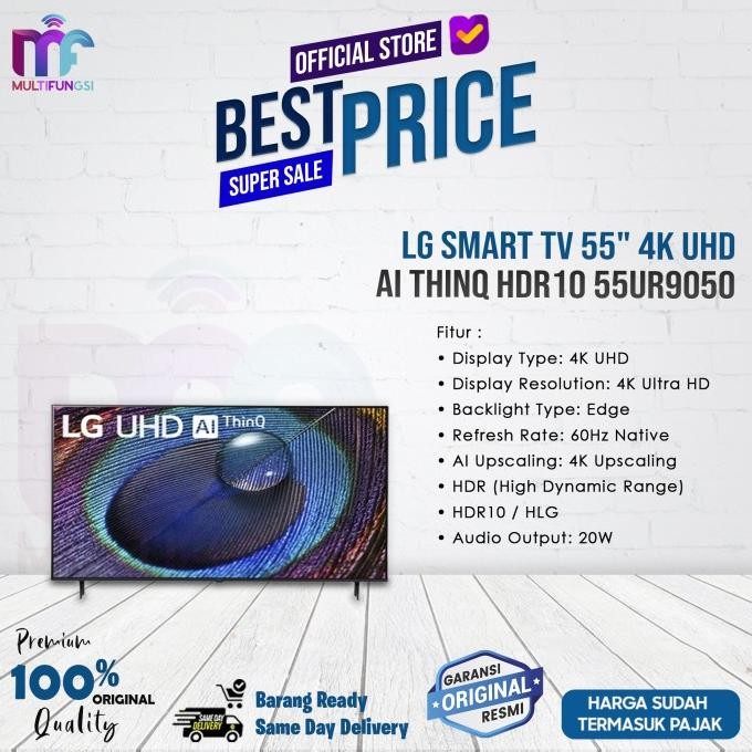 

LG Smart TV 55" 4K UHD AI ThinQ HDR10 55UR9050 Garansi Resmi