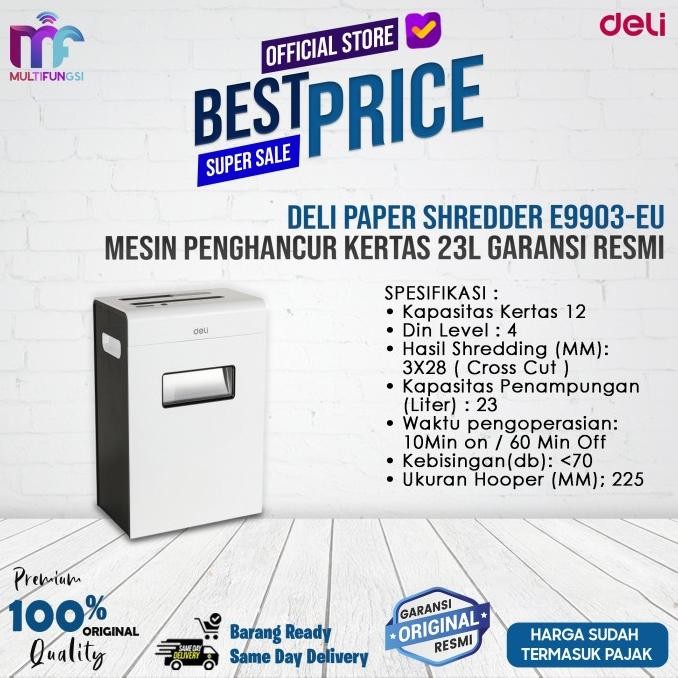 

Deli Paper Shredder E9903-EU / E9903 Mesin Penghancur Kertas 23L Garansi Resmi