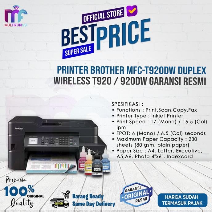 

Printer Brother MFC-T920DW Duplex Wireless T920 / 920DW Garansi Resmi