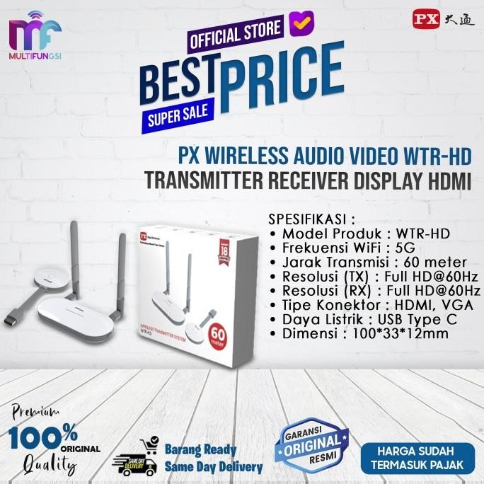 

PX Wireless Audio Video WTR-HD Transmitter Receiver Display HDMI