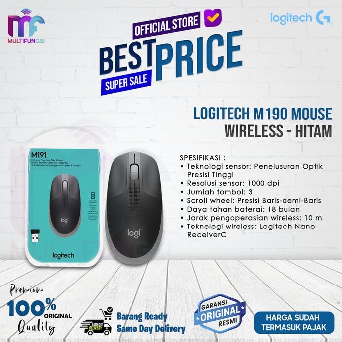 

Logitech M190 Mouse Wireless - Hitam