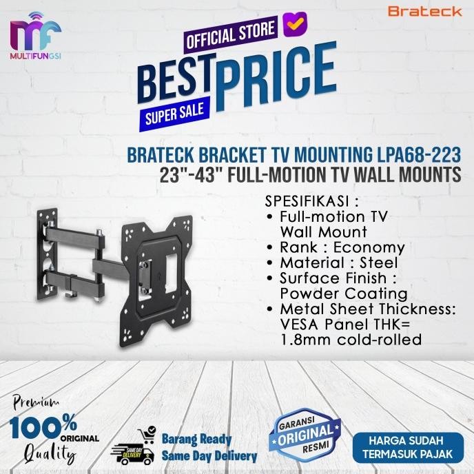 

Brateck Bracket TV Mounting LPA68-223 23"-43" Full-Motion TV Wall Mounts