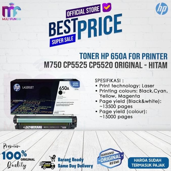 

Toner HP 650A For Printer M750 CP5525 CP5520 Original