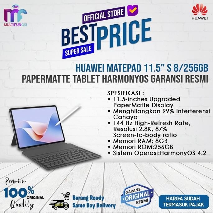 

Huawei Matepad 11.5" S 8/256GB PaperMatte Tablet HarmonyOS Garansi Resmi