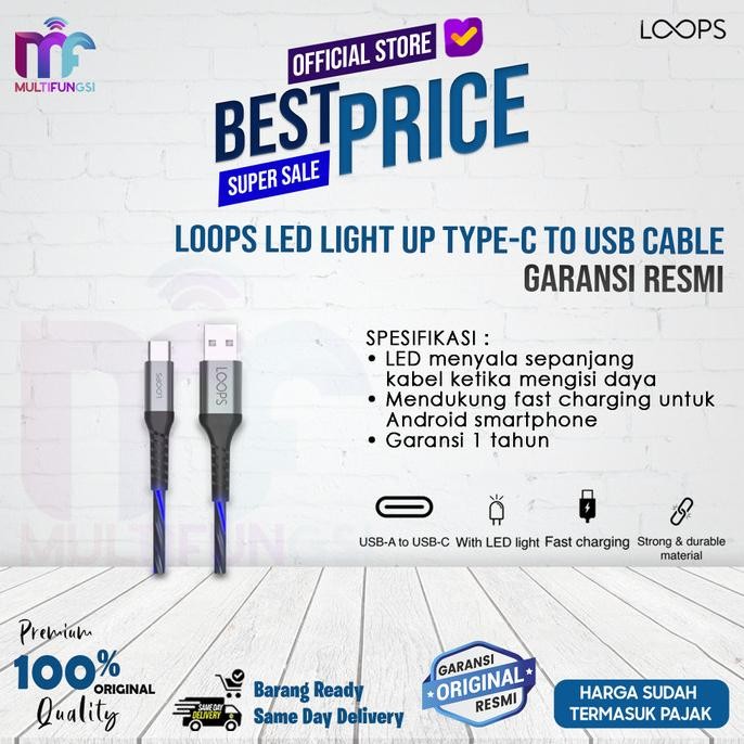 

Loops LED Light Up Type-C to USB Cable Garansi Resmi