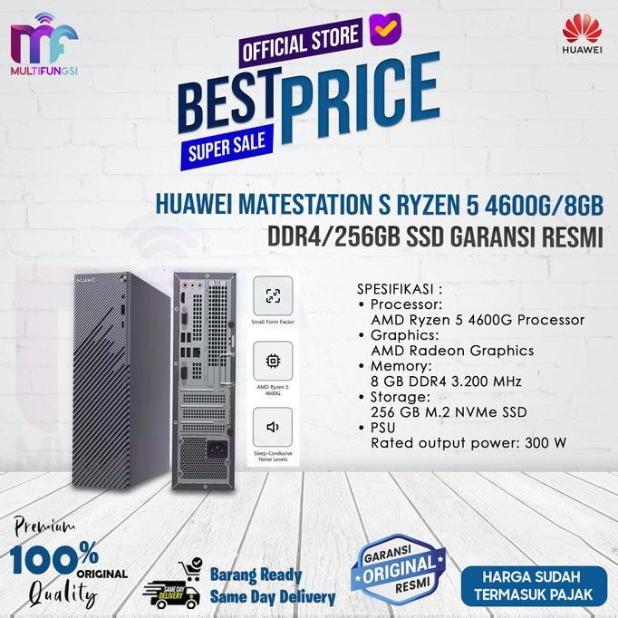 

Huawei MateStation S Ryzen 5 4600G/8GB DDR4/256GB SSD Garansi Resmi