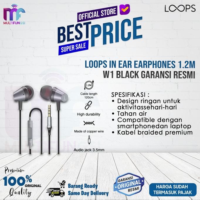 

Loops In Ear Earphones 1.2M- W1 Black Garansi Resmi