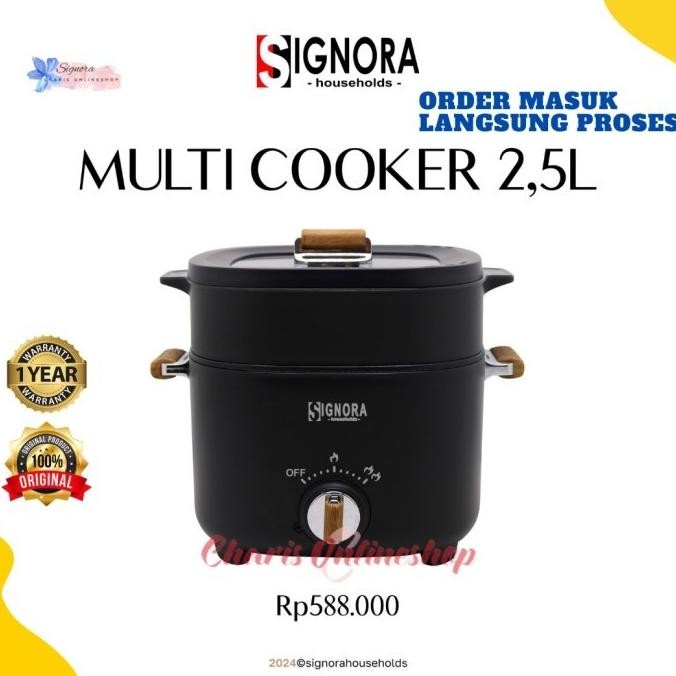 SIGNORA | 3IN1 MULTI COOKER 2.5 LITER ALAT MASAK SERBAGUNA POT LISTRIK HOTPOT, SHABU-SHABU,REBUS, KU