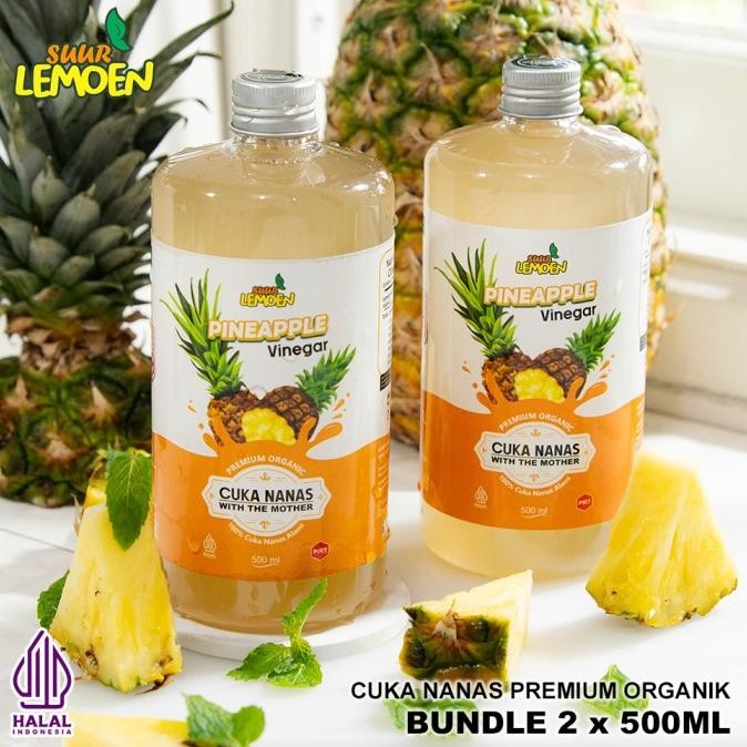 

Suur Lemoen Cuka Nanas Organic - Pineapple Cider Vinegar 1 Liter - Cuka Nanas Original With Mother