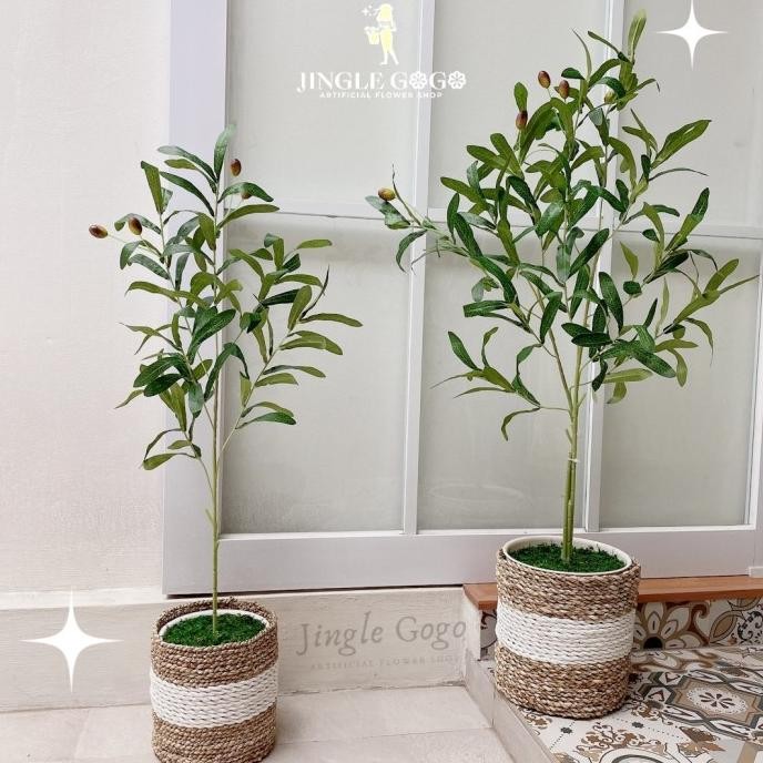 Pohon Olive Palsu Tanaman Hias Artificial Bunga Sudut Aesthetic B485