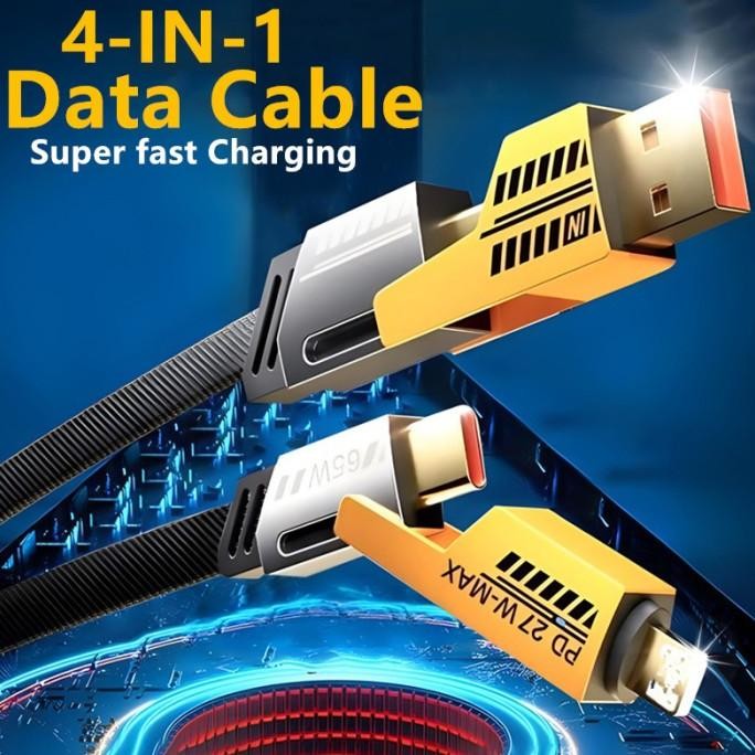 

Produk Baru!! 4 in 1 PD 65W Multi-function Fast Data Cable Lightning USB Type C Super Fast Charging