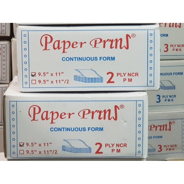 

Continuous Form Paper Print 9.5 x 11" 2 Ply Rangkap K2 Bagi 2 Belah 2