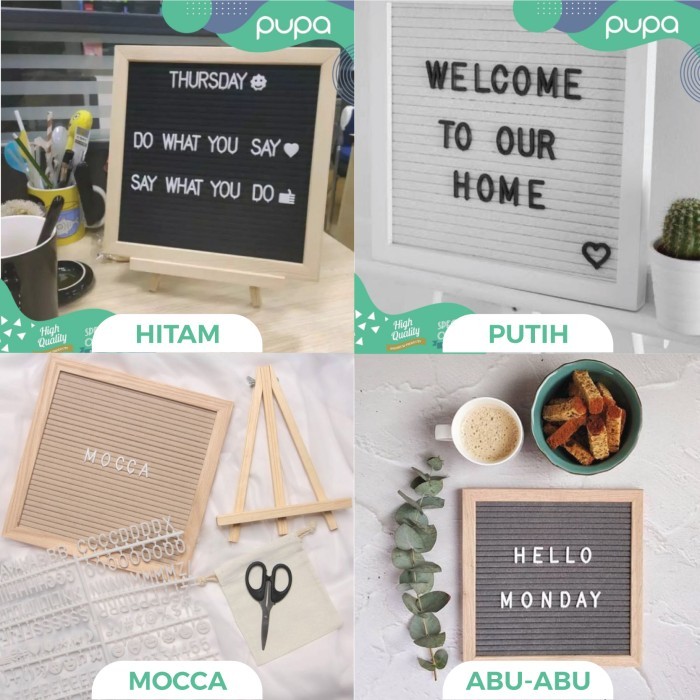 

TERBARU Set Felt Letter Board Papan Nama Bayi Message Board Newborn Baby PUPA!