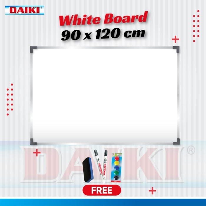 

TERBARU Papan tulis / Whiteboard DAIKI magnetic gantung uk 90x120 cm HOT SALE!