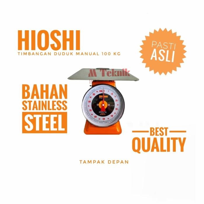 Timbangan Duduk Jarum Hioshi 100 Kg Manual Piring Segi Buah Laundry