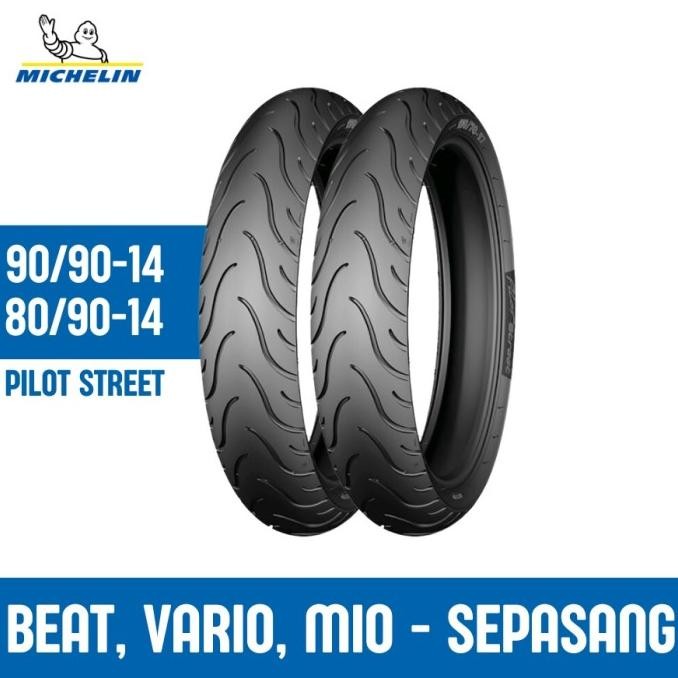 (Pnp) Sepasang Ban Motor Vario Beat Mio Michelin Pilot Street 90/90 & 80/90