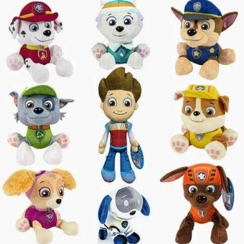 01 - Boneka Paw Patrol 18CM Set 6 Karakter Boneka Everest Skye Rocky DEL