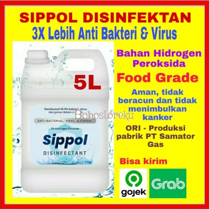 Cuci Gudang Sippol Disinfektan 5L 5 Liter - Cairan Disinfektan Hidrogen Peroksida