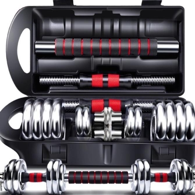 BSM.Medan Barbel / Dumbell Set Chrome 30KG merek YORK + BOX
