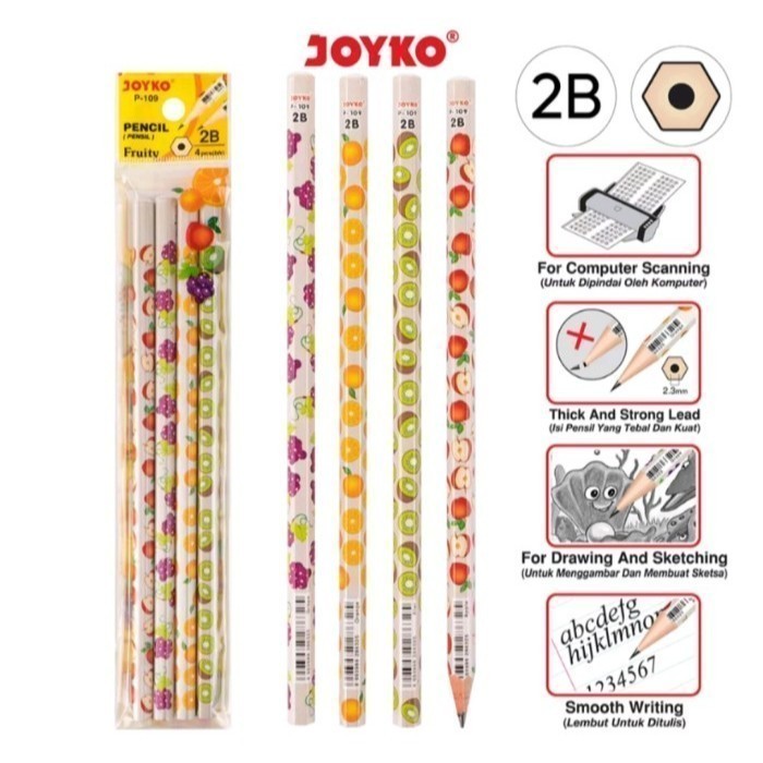 

PENSIL PENCIL JOYKO FRUITY 2B P-109 PER PACK