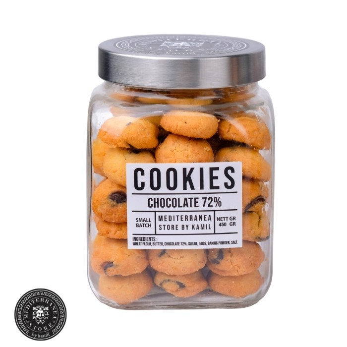 

Legend - Mediterranea Store Toples Kaca Chocolate 72% Cookies Kue Kering 450 Gr