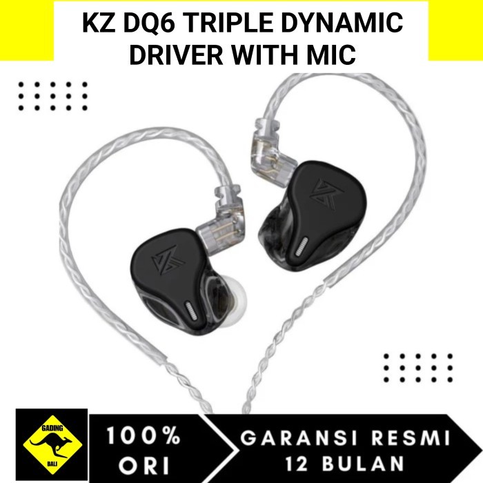 HARGA DISC - KZ DQ6 TRIPLE DYNAMIC DRIVERS EARPHONE IEM WITH MIC KNOWLEDGE ZENITH