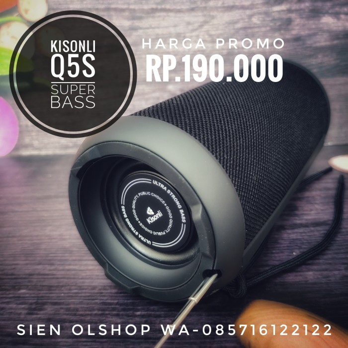 BEBAS ONGKIR - SPEAKER BLUETOOTH KISONLI Q5S SUPER NGEBASS