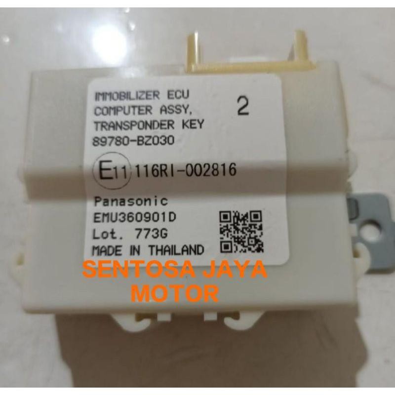 Ecu Komputer Computer Modul Immobilizer Toyota Agya Calya Sigra Ayla 1.2Cc  2016-2019 89780-Bz030 Or