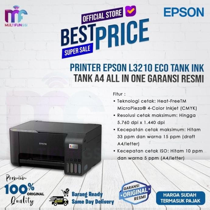 

Printer Epson EcoTank L3210 InkTank A4 All in One Garansi Resmi L 3210
