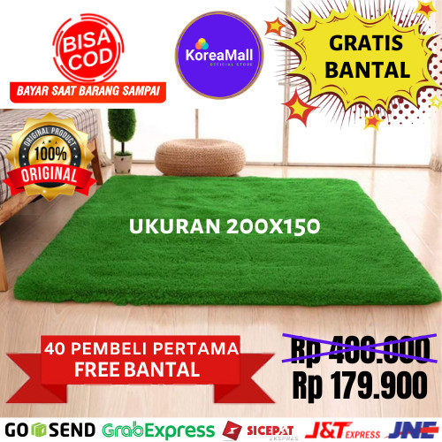 Karpet bulu KOREA IMPORT 200x150 (BONUS BANTAL) rasfur surpet TERMURAH