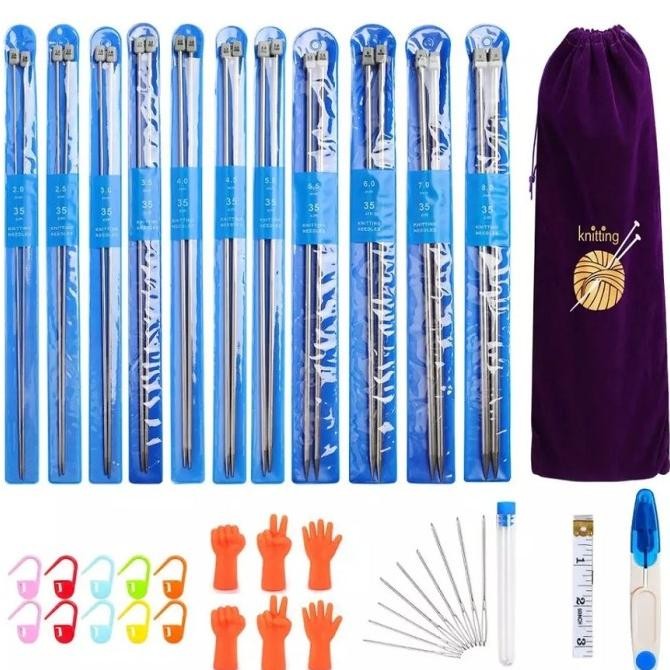 

Paket knitting needle aluminium+aksesoris rajut FREE POUCH BAP50