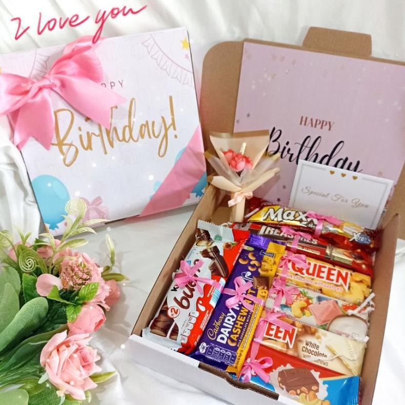 

Kado Ulang Tahun / cewek / hampers ulang tahun/ snack box /Valentine/Anniversary / Hadiah/ Gift / Box / Untuk Pacar / Anak /Coklat/kado ulang tahun cewek / gift natal /hampers Coklat/ kado/ merry Christmas/kado natal