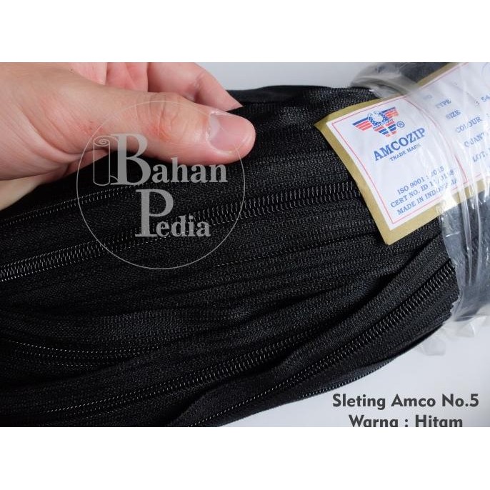 

[Roll] Daun Sleting Resleting Zipper Nilon Nylon AMCO no 5 Hitam